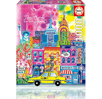 Educa Borras Educa New York by Car Pintos Puzzle 1000pcs
