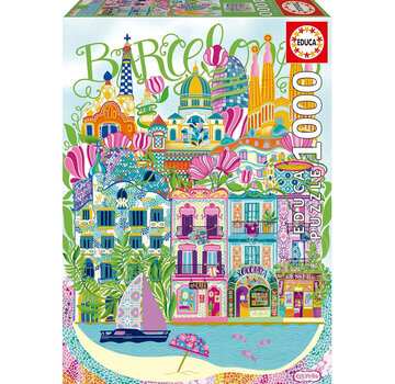 Educa Borras Educa Barcelona by Car Pintos Puzzle 1000pcs