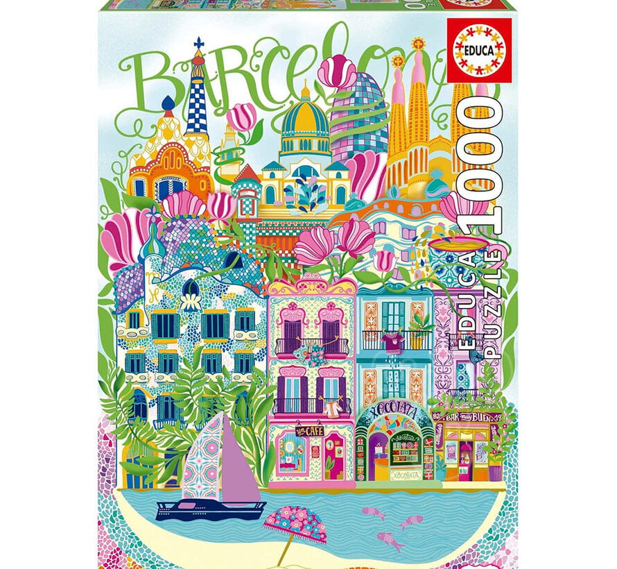 Educa Barcelona by Car Pintos Puzzle 1000pcs