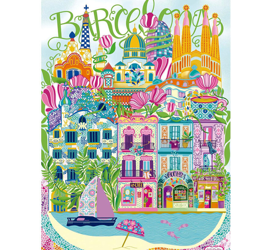 Educa Barcelona by Car Pintos Puzzle 1000pcs