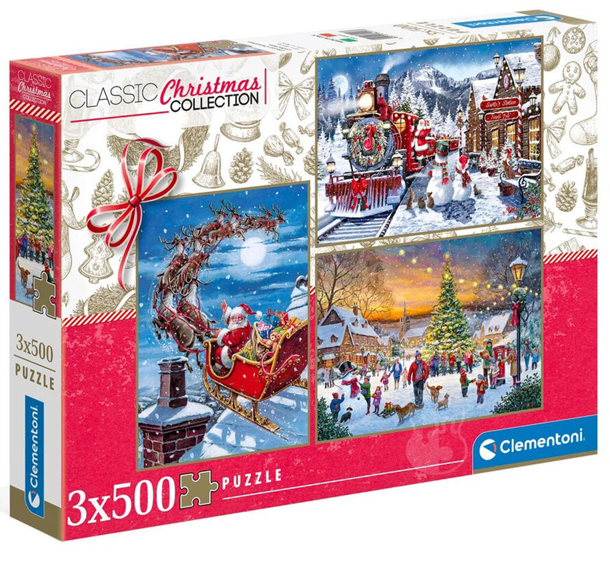 Clementoni Classic Christmas: Christmas Collection Puzzle 3 x 500pcs