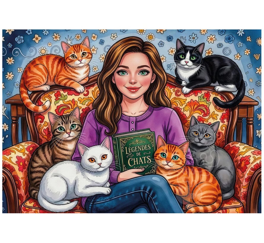 JaCaRou Cats & Chapters (Collection NovIA) Puzzle 1000pcs