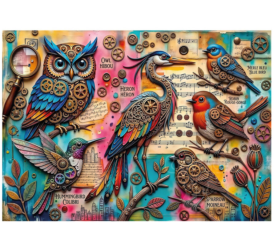 JaCaRou Birds, Notes & Gears (Collection NovIA) Puzzle 1000pcs