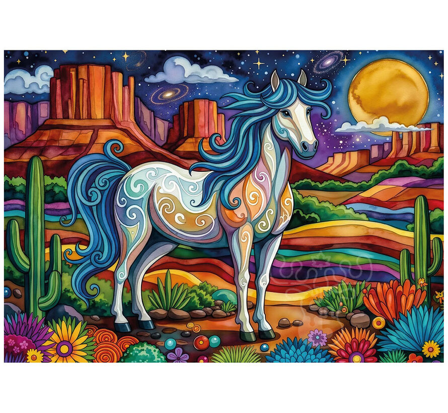 JaCaRou Painted Moon Horse (Collection NovIA) Puzzle 1000pcs