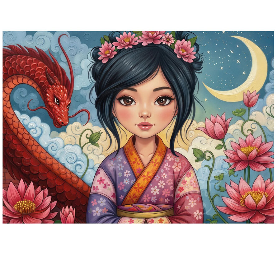 JaCaRou Dragon Moon Beauty (Collection NovIA) Puzzle 1000pcs