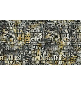 Northcott Journey Charcoal Multi Large Script - DP23894-98