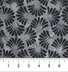 Northcott Banyan Classics dark grey leaf (1/2m)- 81202-93