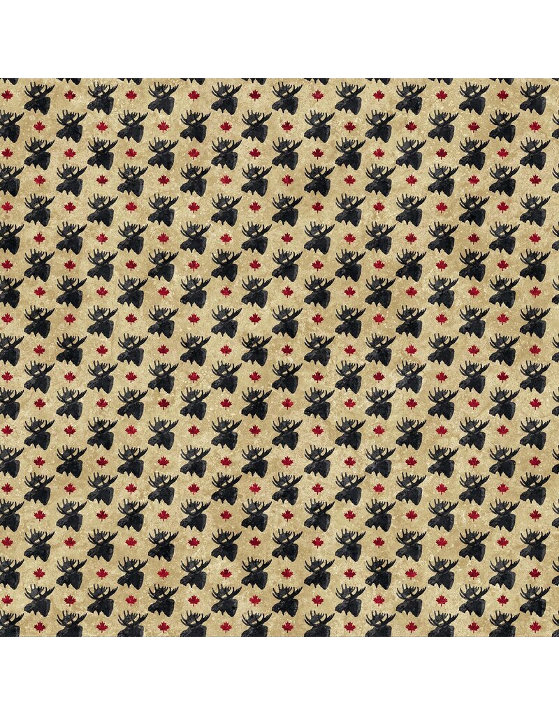 Northcott Oh Canada Flannel 2019 Moose Head Multi - Stonehenge  F22922-12