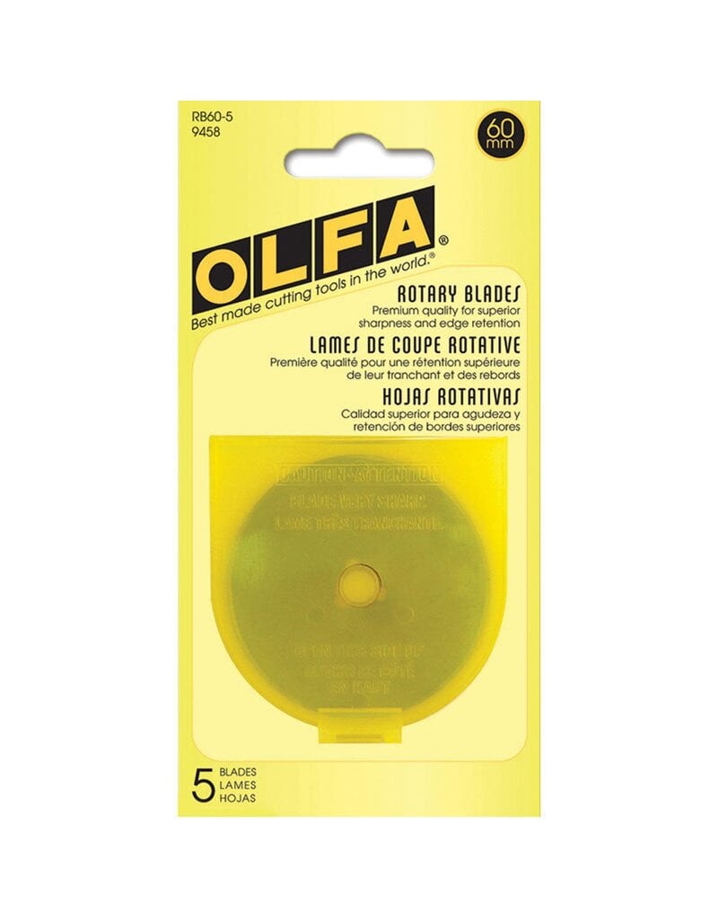 OLFA 60mm Tungsten Tool Rotary Blades, Pack of 5