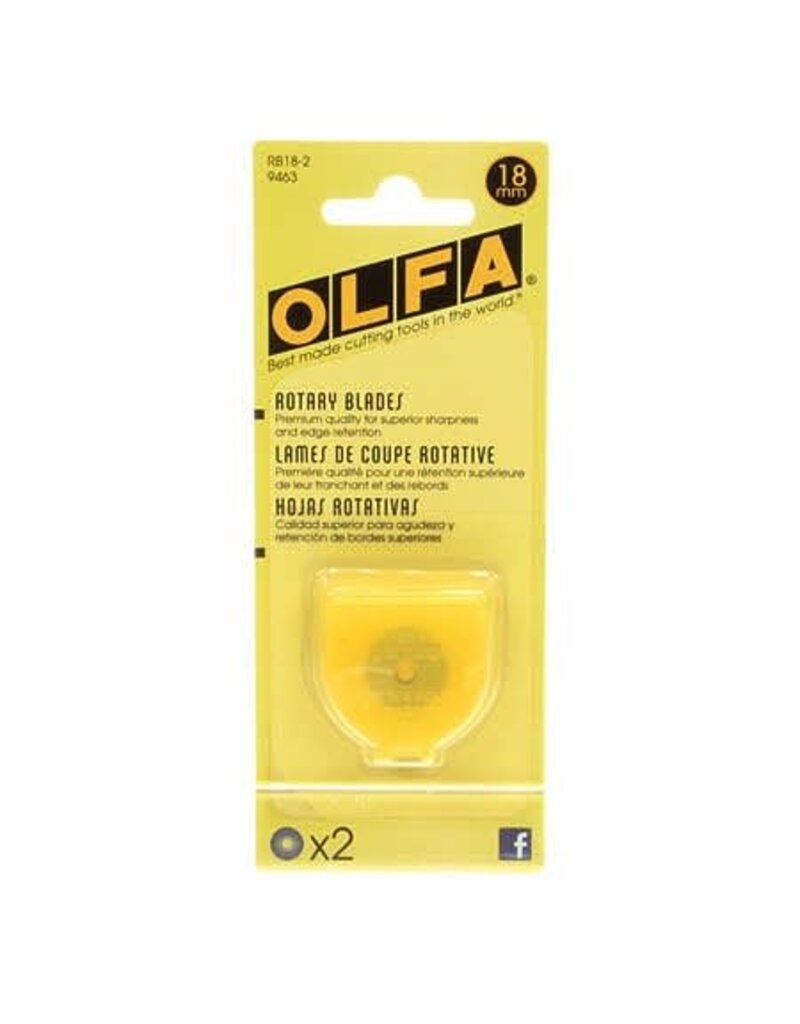 OLFA Olfa 18mm Stainless Steel Rotary Blade, Pack of 2