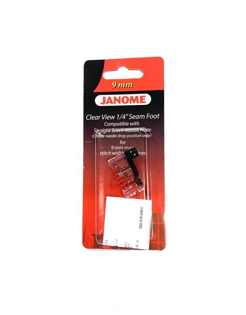 Janome 9mm Clear View 1/4" Seam Foot- 202216003