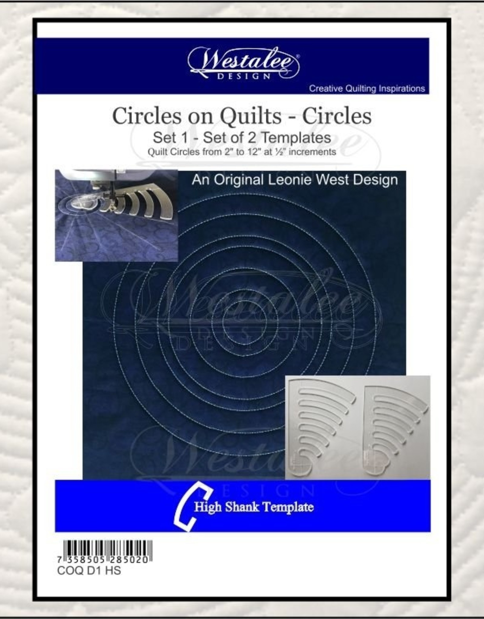 Westalee Circles on Quilts Low Shank Set of 2
