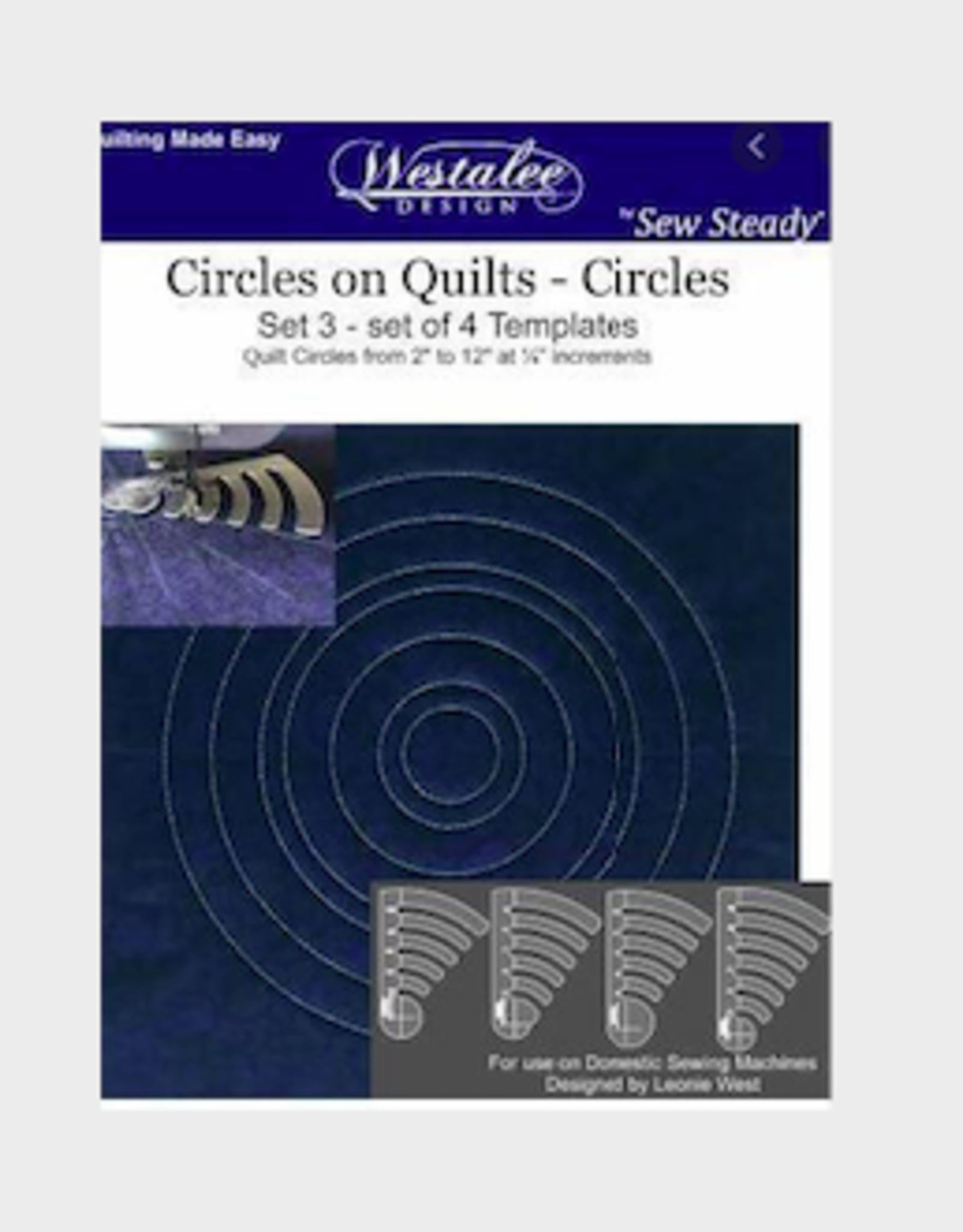 Westalee Circles on Quilts Set 3 - Set of 4 High Shank