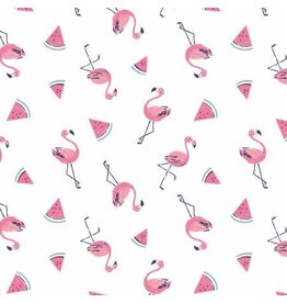Summer Days - White Flamingle with the Watermelons