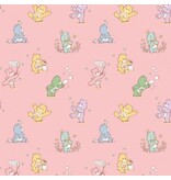 Camelot Fabrics Pink Playful Care Bears Flannel