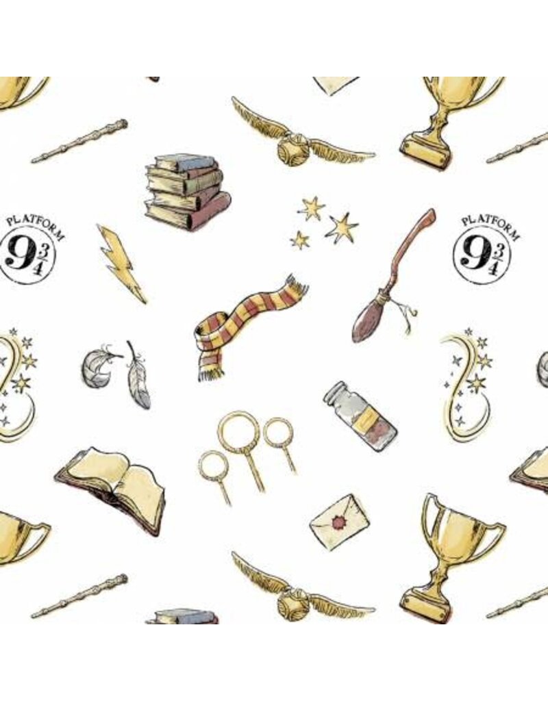 Camelot Fabrics Harry Potter Cotton White