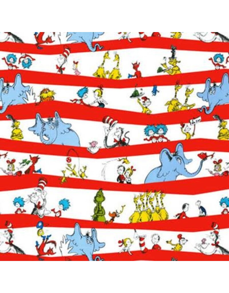 Robert Kaufman Celebration Dr. Seuss Border Stripe (1/2m)
