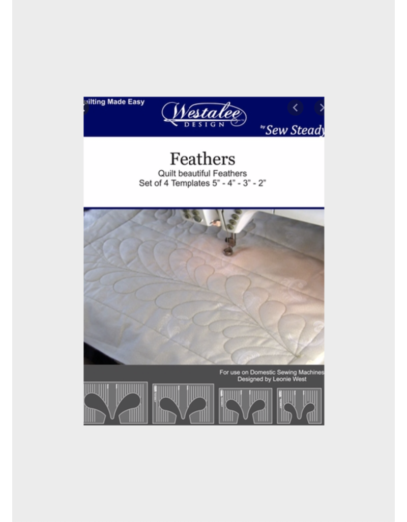 Westalee Feathers  - Set of 4 Templates 5"-4"-3"-2" LOW SHANK
