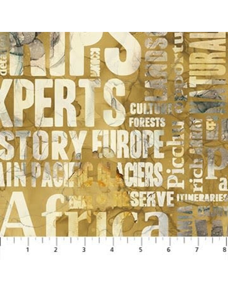 Northcott Journey Ochre Multi Large Script - DP23894-52