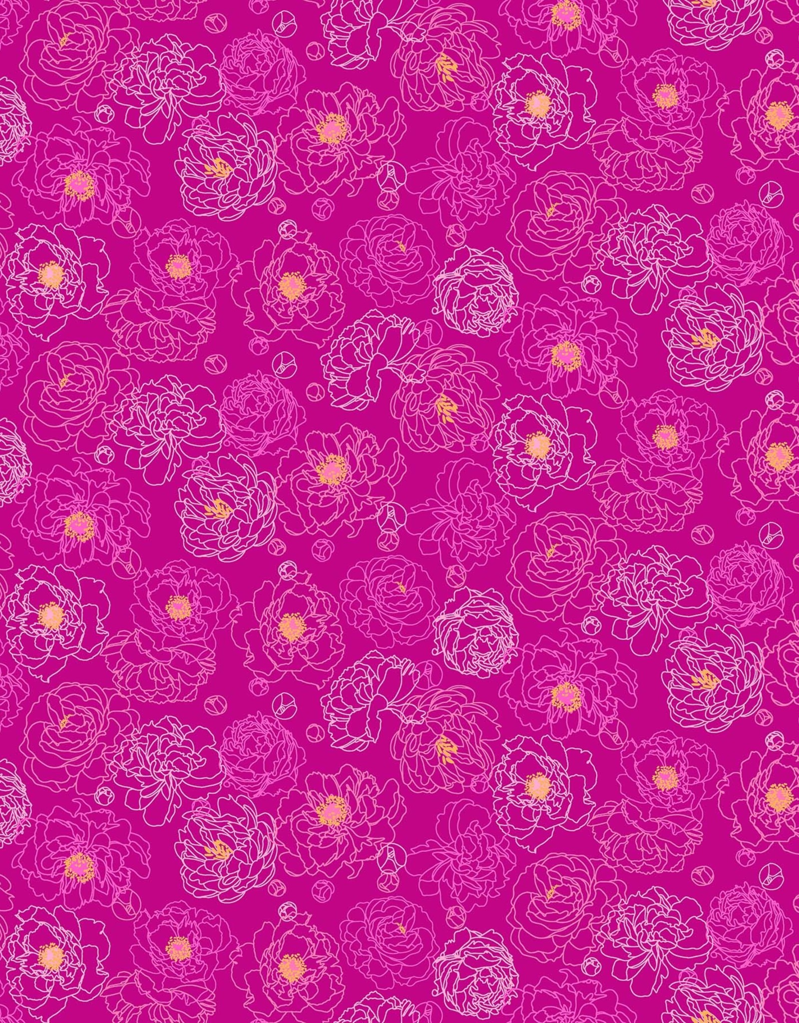 Primavera Pink peony outline (1/2m) 90318-28