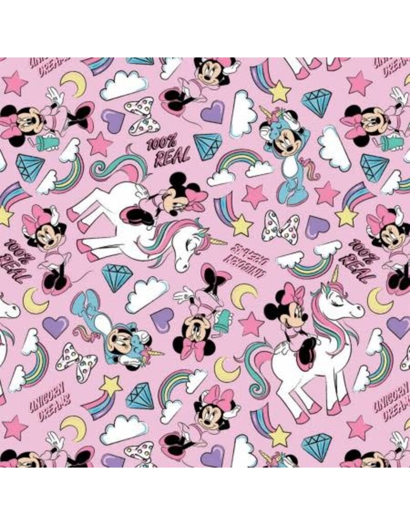 Camelot Fabrics Pink I Believe in Unicorn Flannel