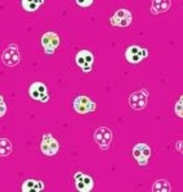 Sugar Skulls on Bright Pink  Glows in the dark