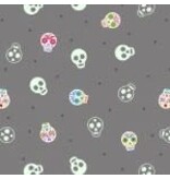 Sugar Skulls on Grey Glows in the dark