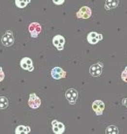 Sugar Skulls on Grey Glows in the dark