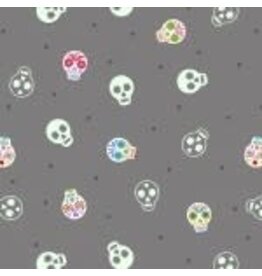 Sugar Skulls on Grey Glows in the dark