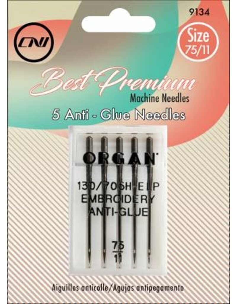 Clover Anti Glue needles - organ embroidery