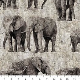 Northcott New Dawn (1/2m) - Gray elephants DP23923-94