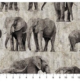 Northcott New Dawn (1/2m) - Gray elephants DP23923-94