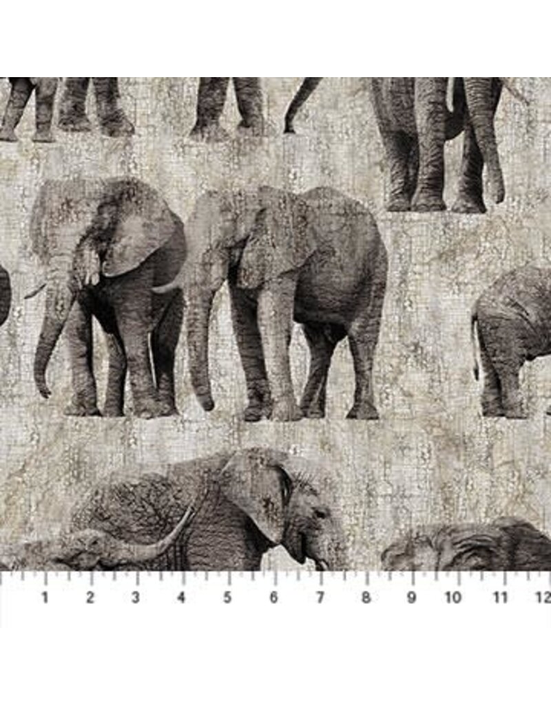 Northcott New Dawn (1/2m) - Gray elephants DP23923-94