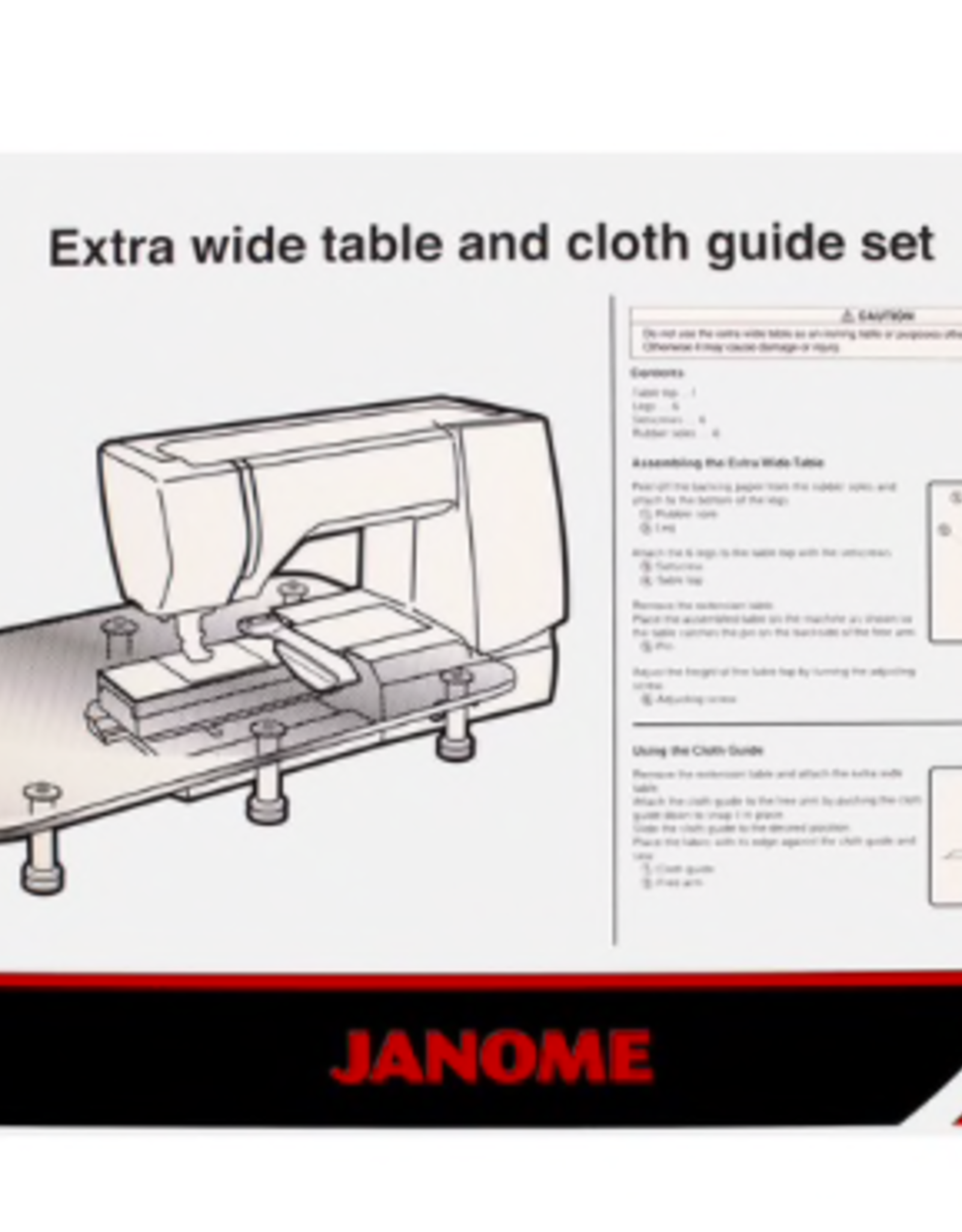 Janome Extra Wide Table W/Cloth Guide (8200+8900)