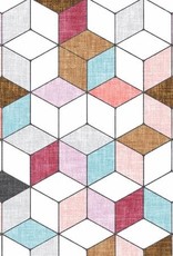 Forest Glade Pink hexagon (1/2m) (Y3156-42)