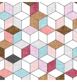 Forest Glade Pink hexagon - Y3156-42