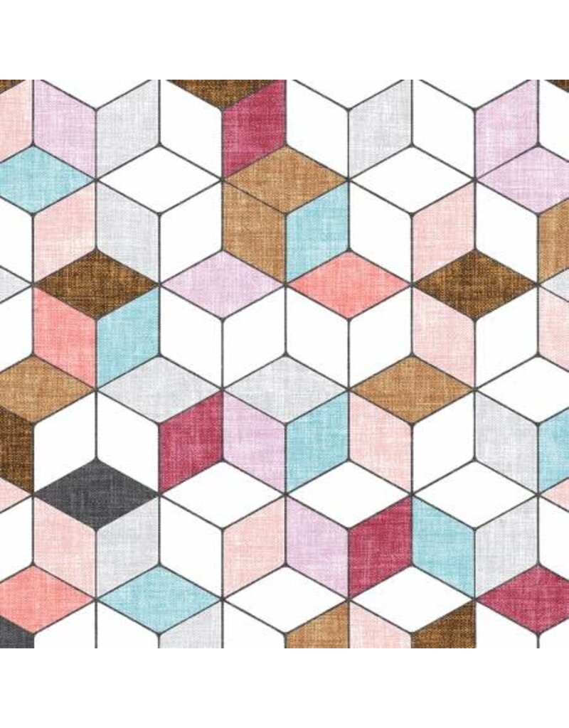 Forest Glade Pink hexagon - Y3156-42