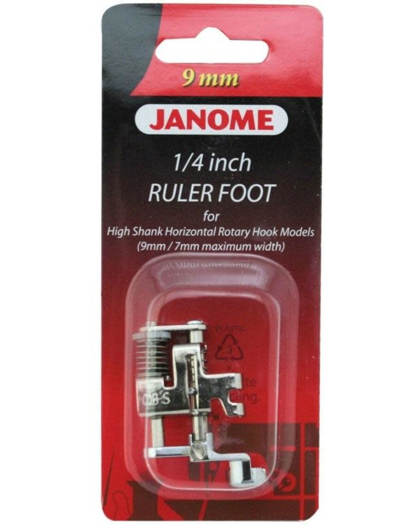 Janome High shank 1/4" ruler foot (9mm)- 202441009