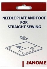 Needle plate and foot for straight sewing