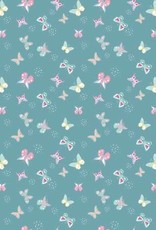 Poppy and Posey Butterflies Teal 1/2m - C10586R-TEAL