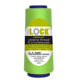 Trulock 1500m serger thread (cone)- Bright lime green