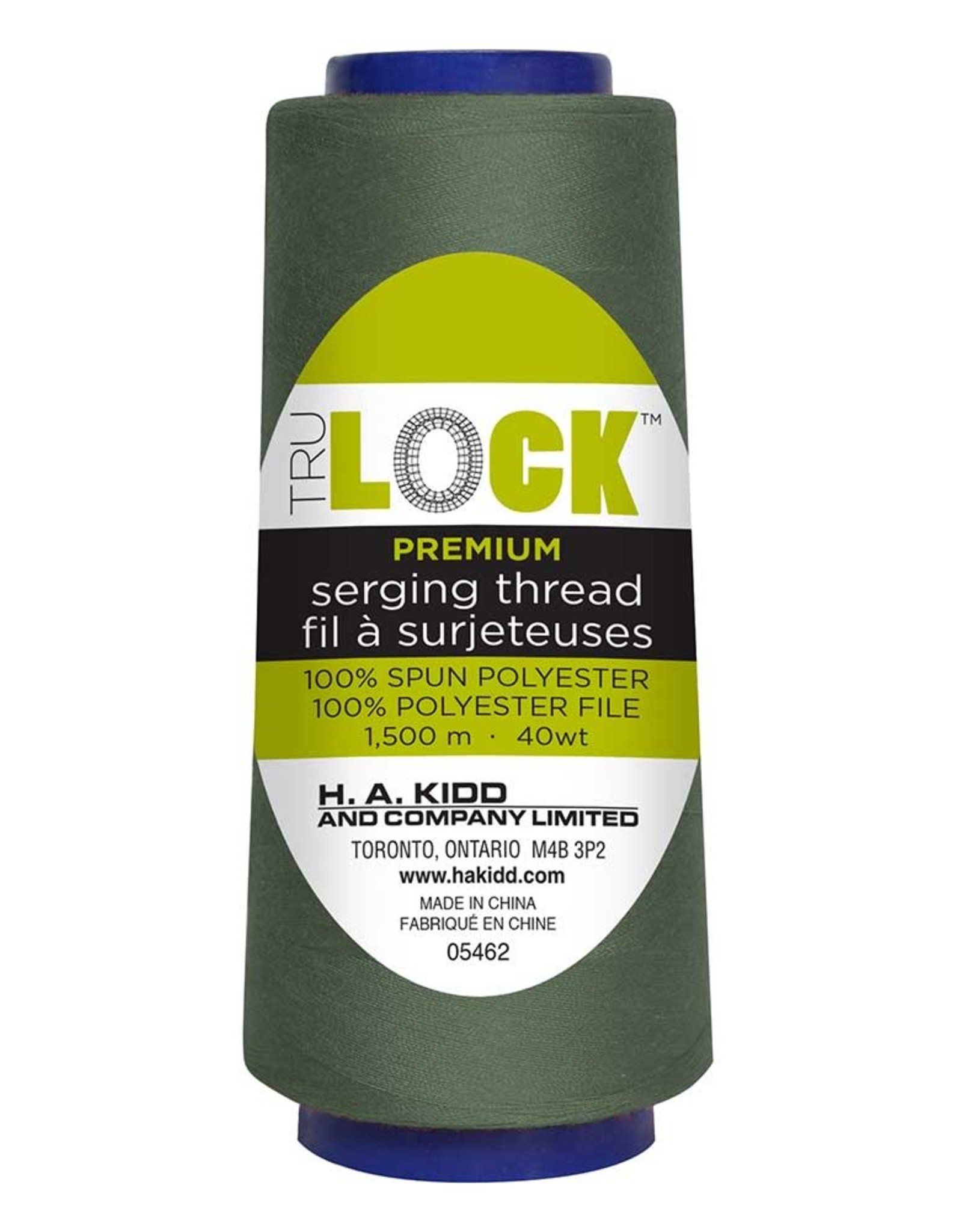 Trulock 1500m serger thread (cone)- Deep lichen green