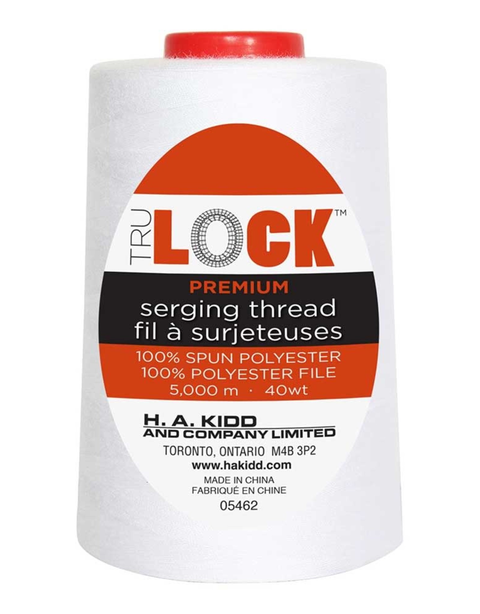 Trulock 5000m serger thread (cone) - white