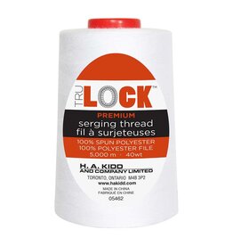 Trulock 5000m serger thread (cone) - white