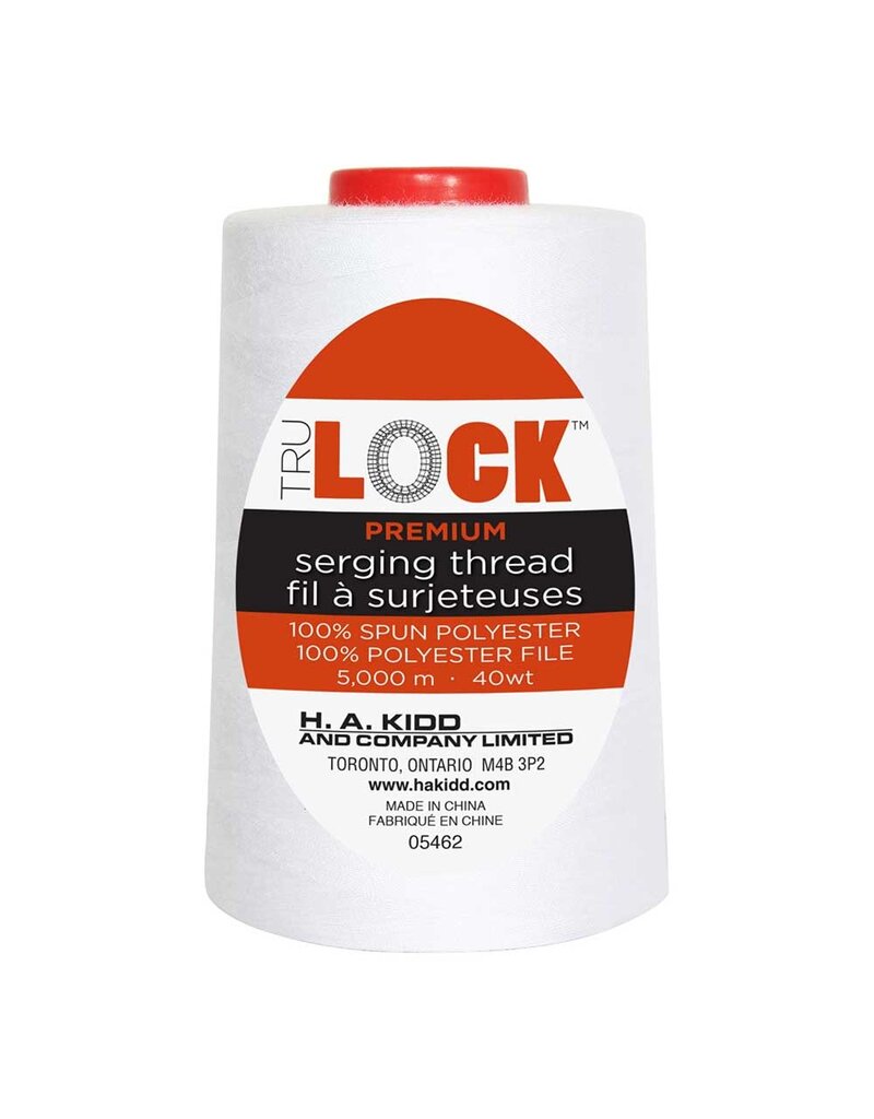 Trulock 5000m serger thread (cone) - white
