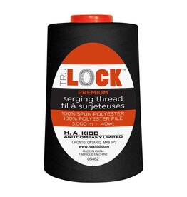 Trulock 5000m serger thread (cone)- Black