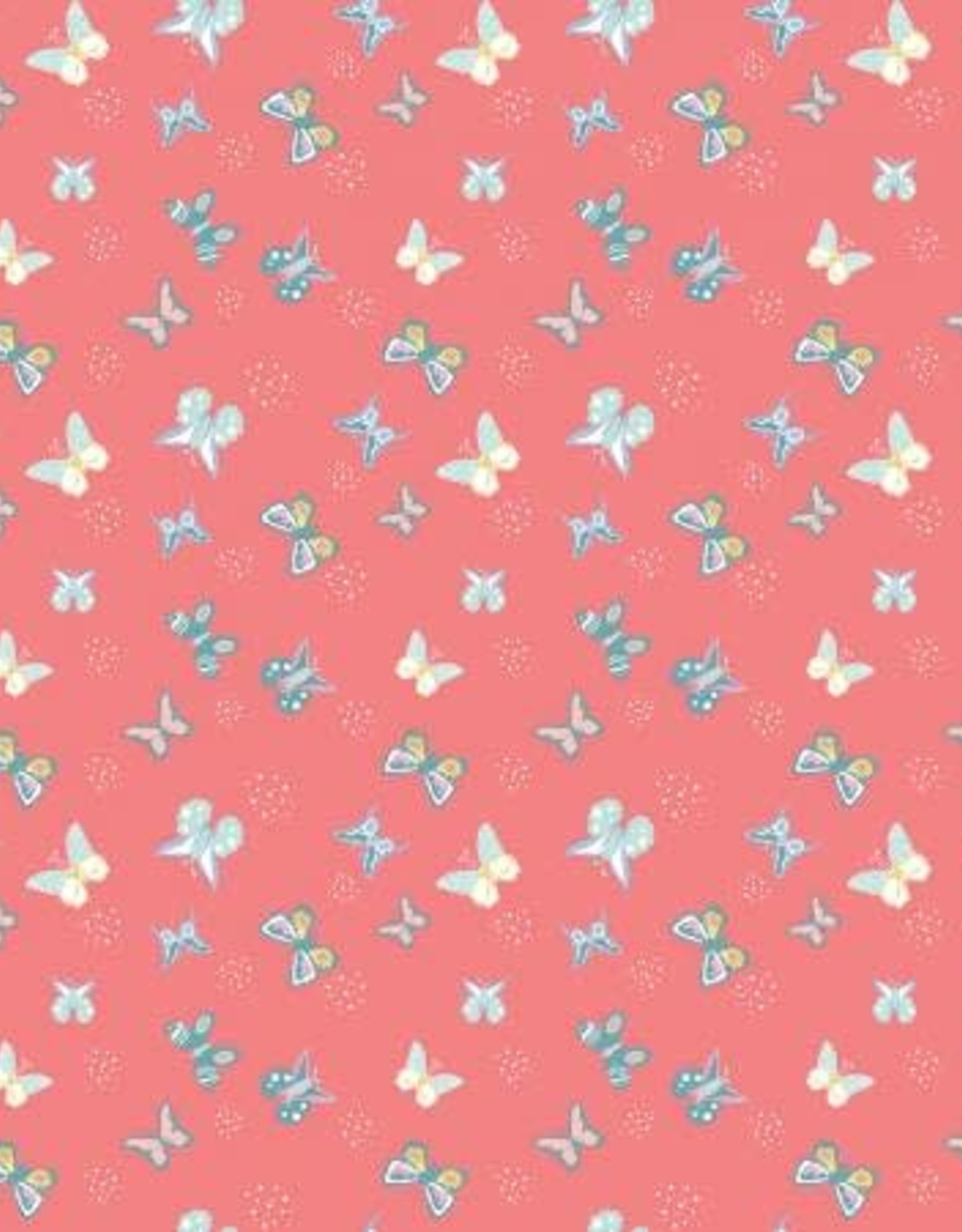 Poppy and Posey Butterflies Coral 1/2m C10586R-CORAL