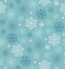 Glow Snowflakes on Winter Blue C72-2 (1/2m)