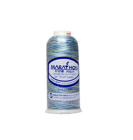 Embroidery Thread (1000m)-  Multi Blue Variegated 5002