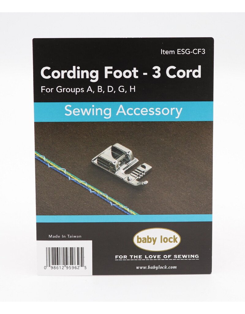 Babylock Cording foot (3 hole- Babylock)- ESG-CF3